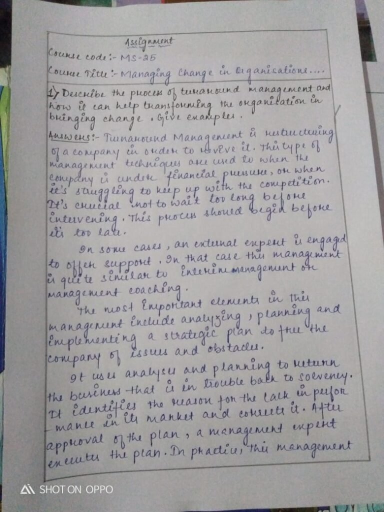ignou handwritten solved assignment